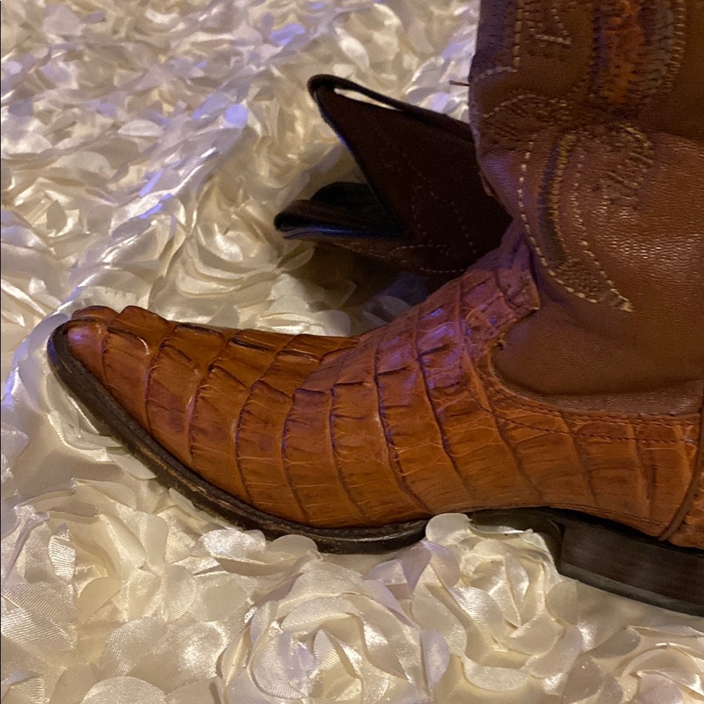 Men's Brown Leather Western Boots - Picture 6 of 10